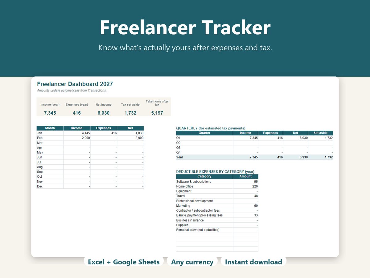 Freelancer Tracker cover showing the freelancer dashboard