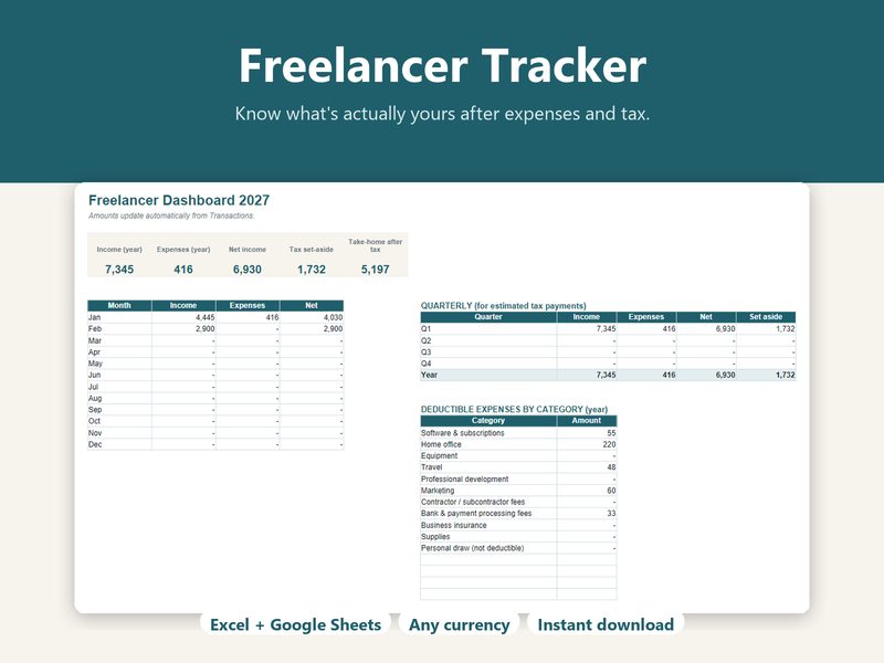Freelancer Tracker cover showing the freelancer dashboard